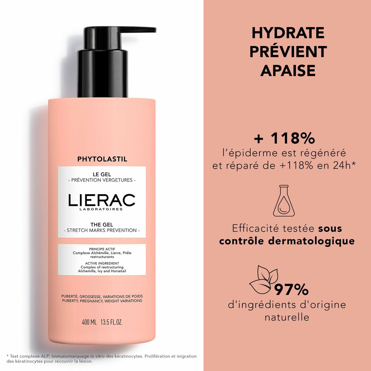 Anti-Stretch Mark Cream Lierac PHYTOLASTIL 400 ml Gel skincare packaging