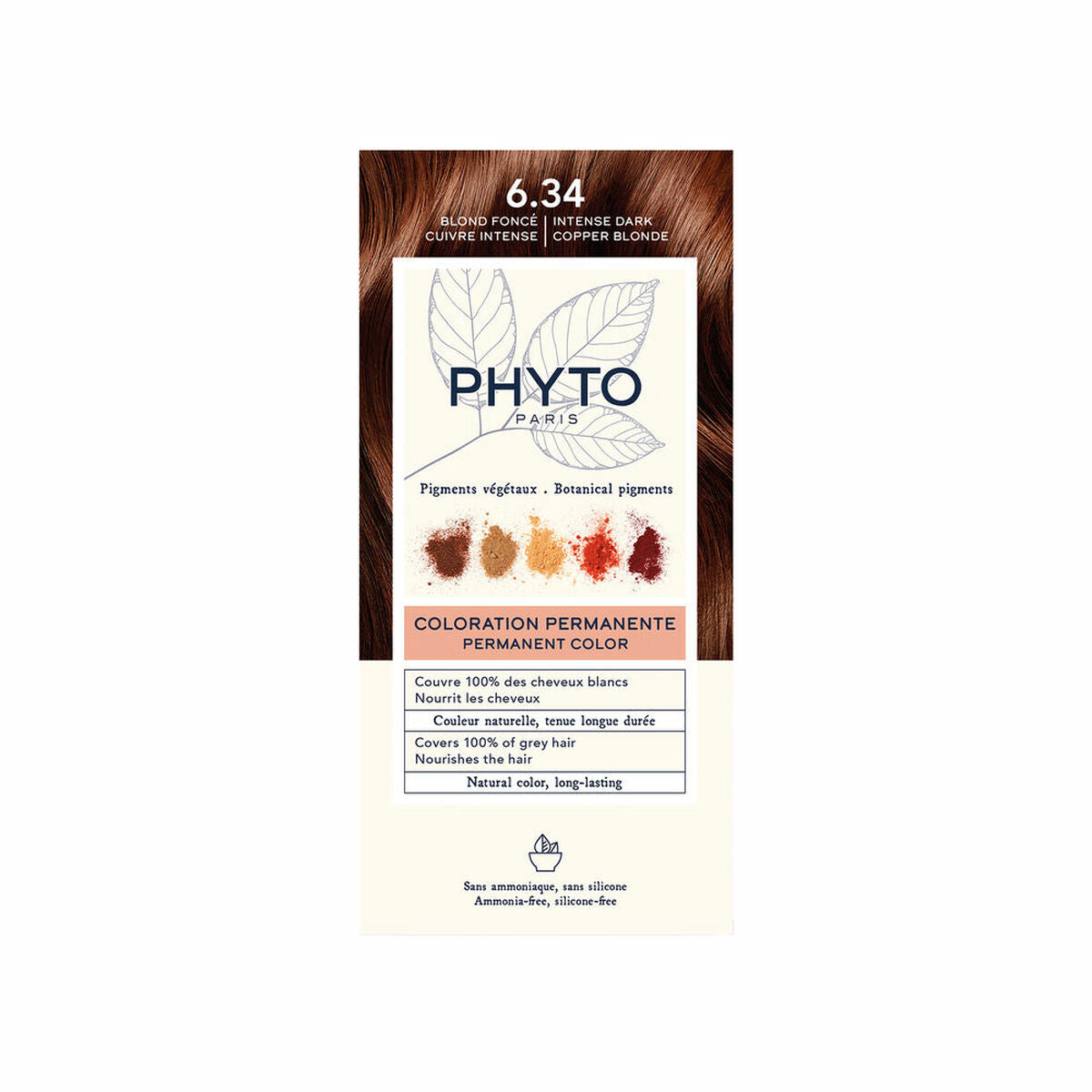 Permanent Colour Phyto Paris PHYTOCOLOR Nº6.34 Rubio Oscuro Cobrizo for Women product packaging