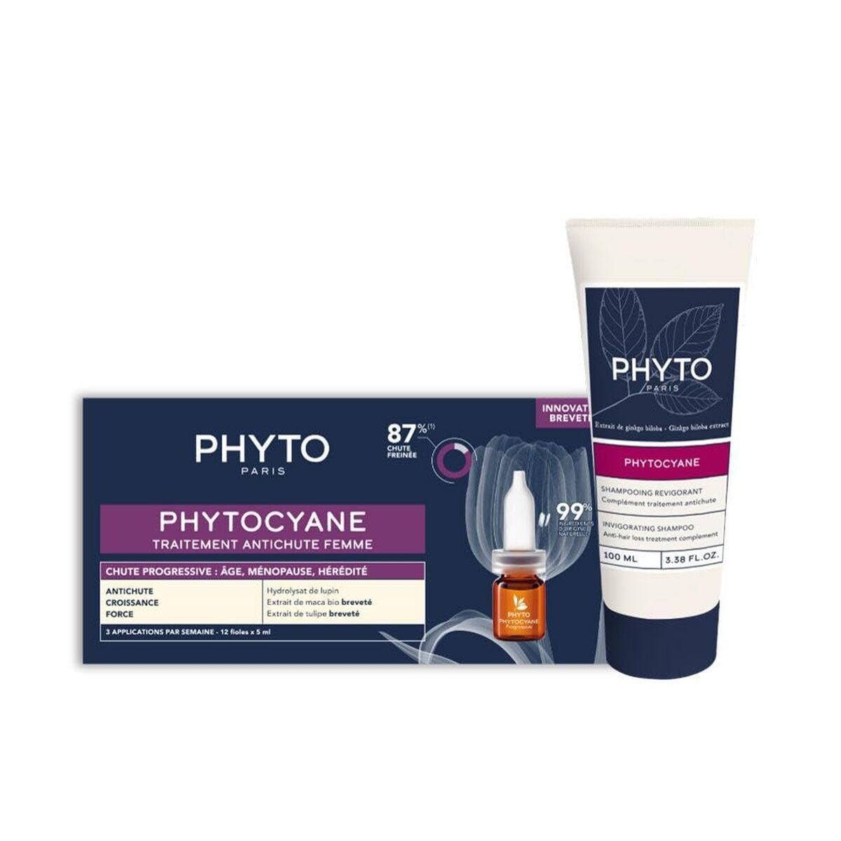 Hair Dressing Set Phyto Paris PHYTOCYANE 2 Pieces product packaging
