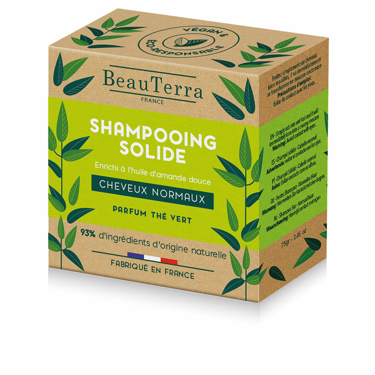 Shampoo Bar Beauterra 75 g Green Tea shampoo bottle
