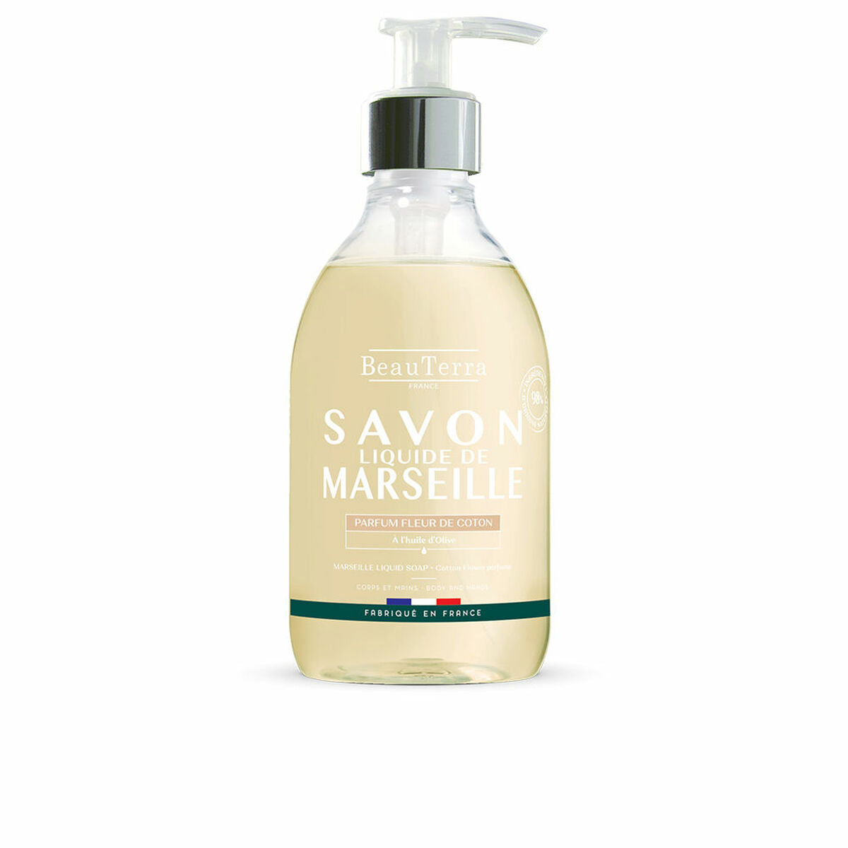 Liquid Soap Beauterra Savon de Marseille Cotton flower 300 ml product packaging