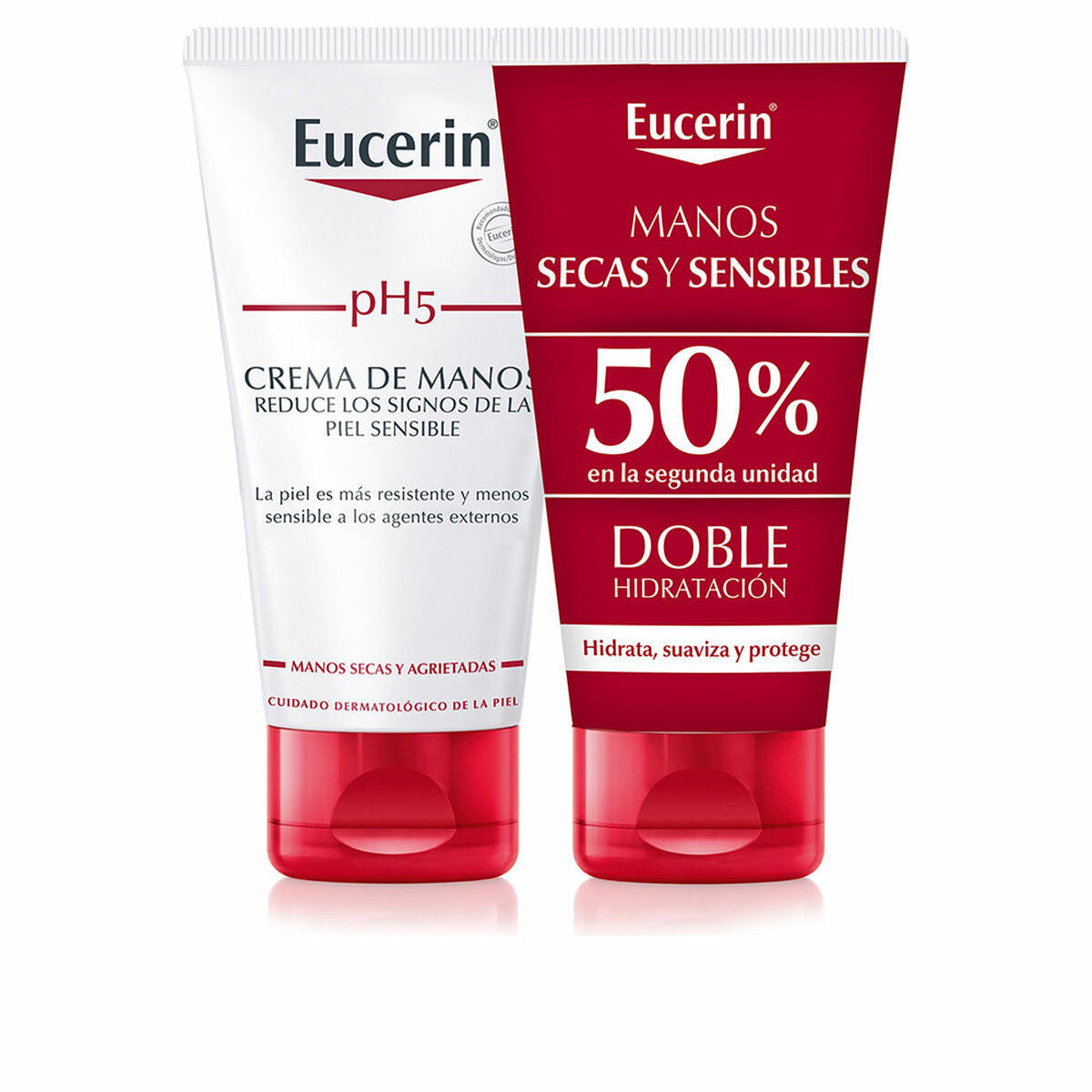 Hand Cream Eucerin Crema De Manos Lote 75 ml 2 Units skincare packaging