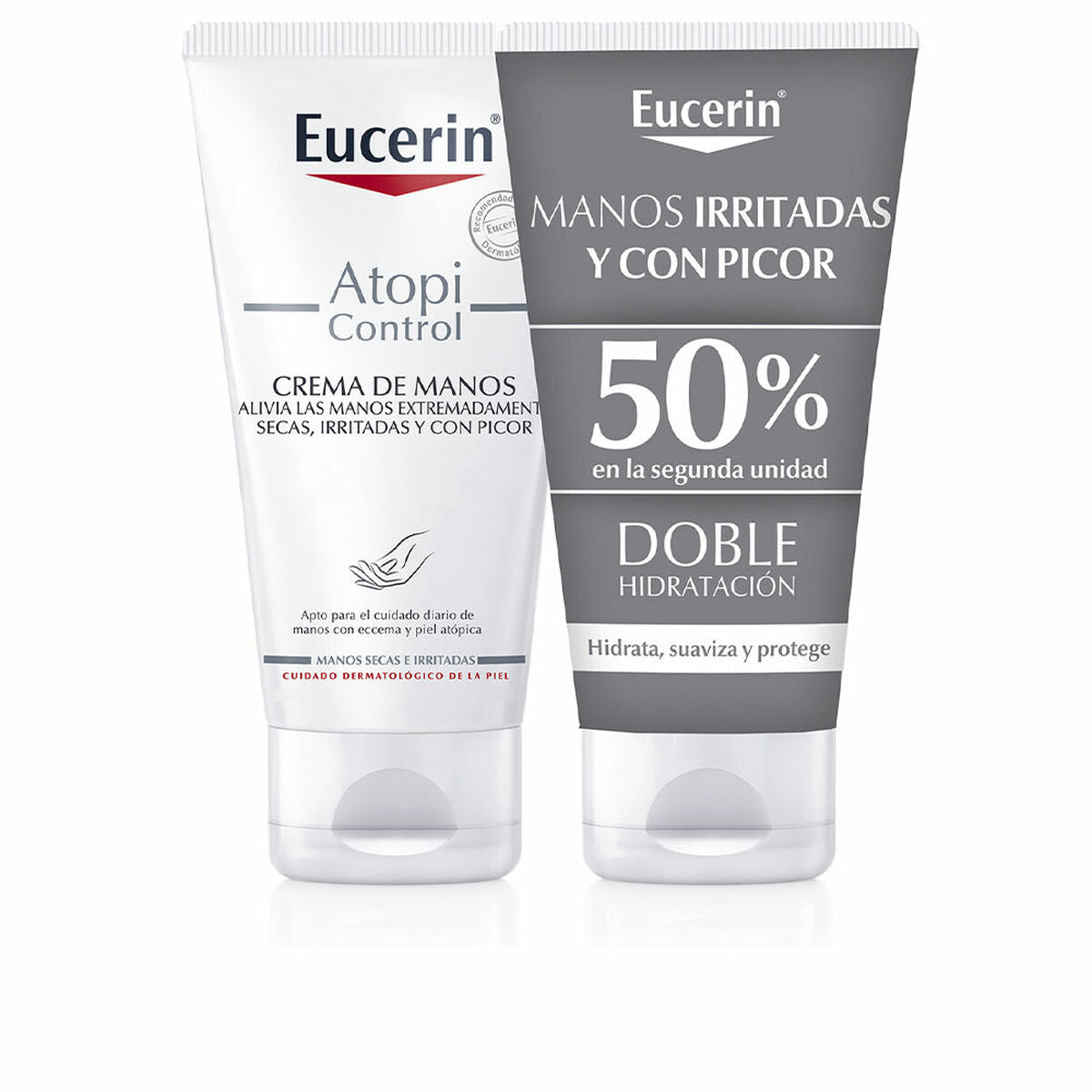 Hand Cream Eucerin Atopicontrol Crema De Manos Lote 75 ml 2 Units skincare packaging