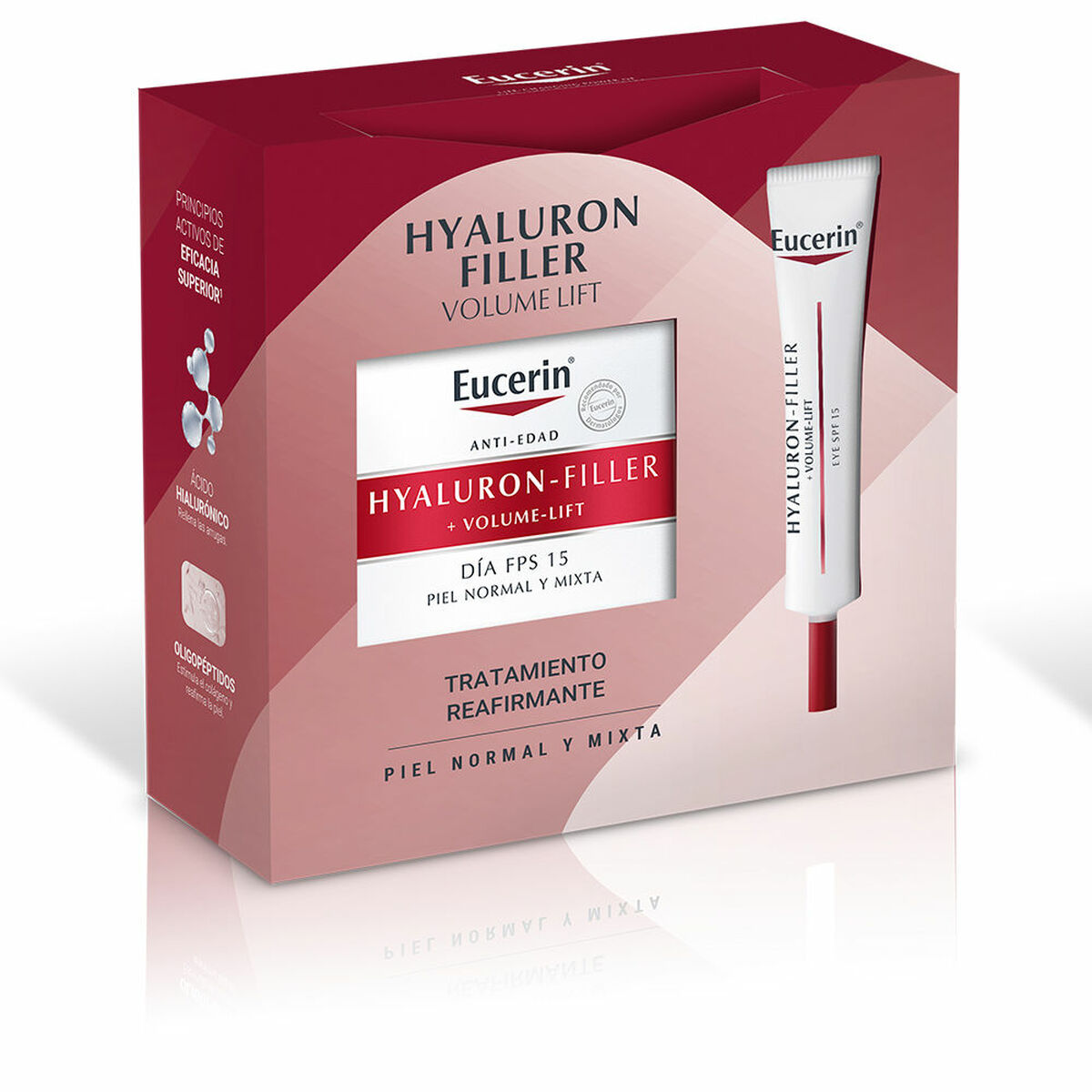 Cosmetic Set Eucerin Hyaluron Filler Lift Día Piel Normal 2 Pieces for Women product packaging