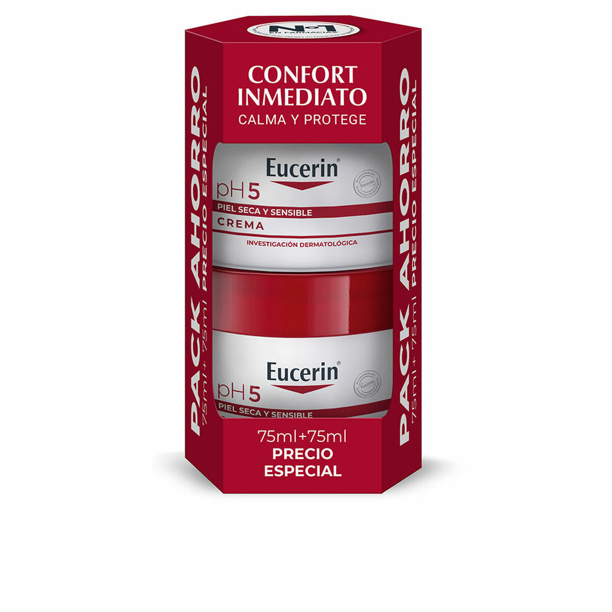 Moisturising Body Cream Eucerin PH5 75 ml 2 Units for Women skincare packaging
