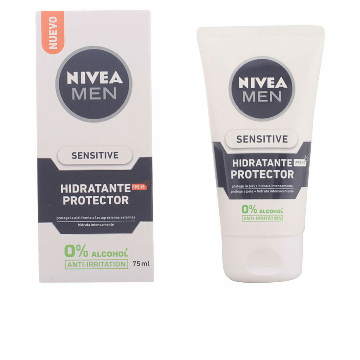 Hydrating Facial Cream Nivea Men Sensitive Spf 15 75 ml for Men skincare packaging