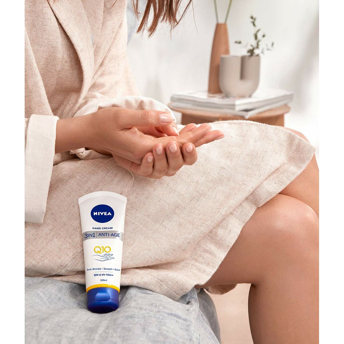 Anti-ageing Hand Cream Nivea Q10 100 ml 3-in-1 skincare packaging