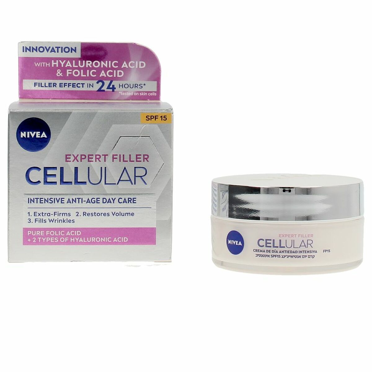 Day Cream Nivea Cellular Filler Spf 15 50 ml for Women skincare packaging