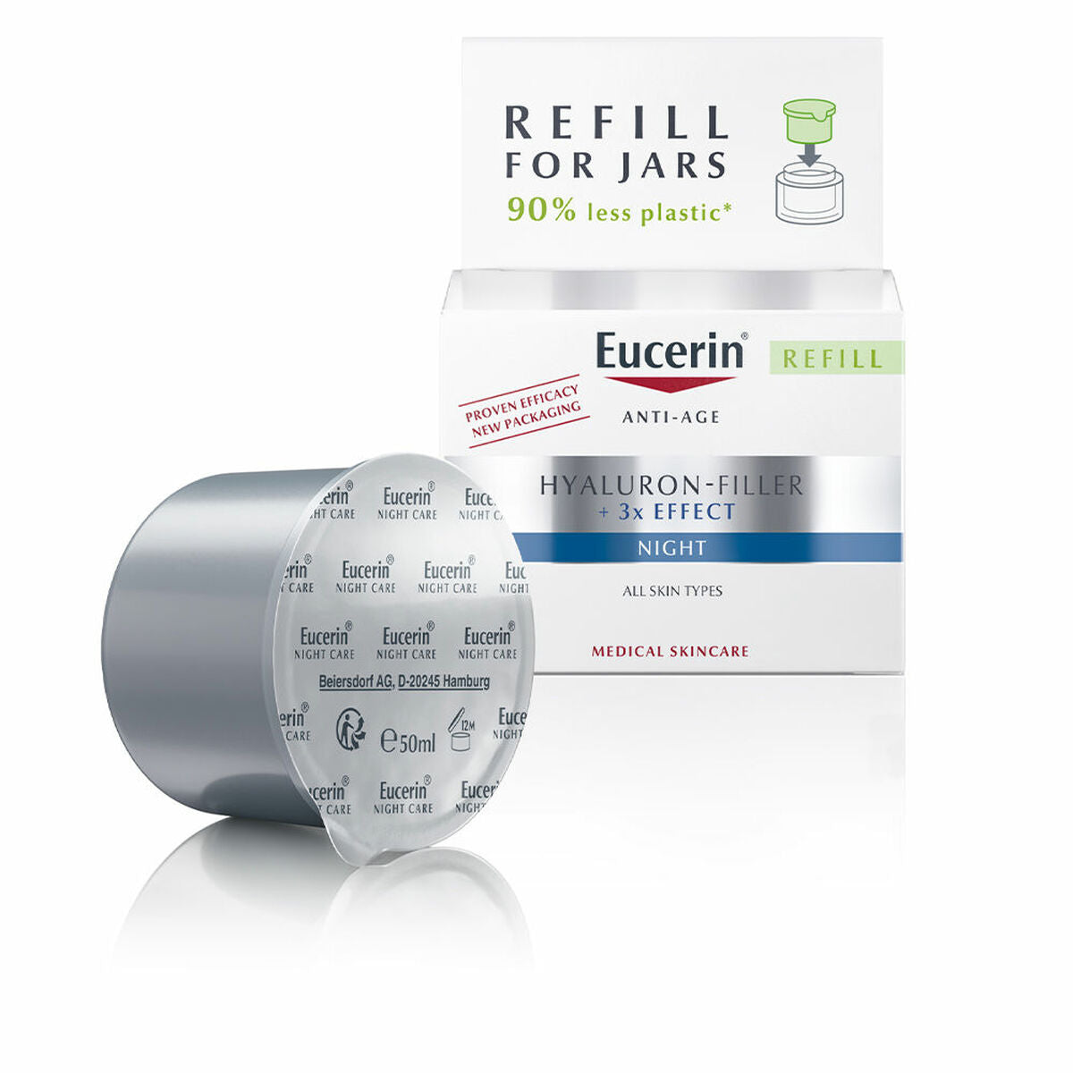 Night Cream Eucerin Hyaluron Filler 50 ml for Women skincare packaging