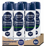Spray Deodorant Nivea DERMA CONTROL SENSITIVE 200 ml for Men product packaging