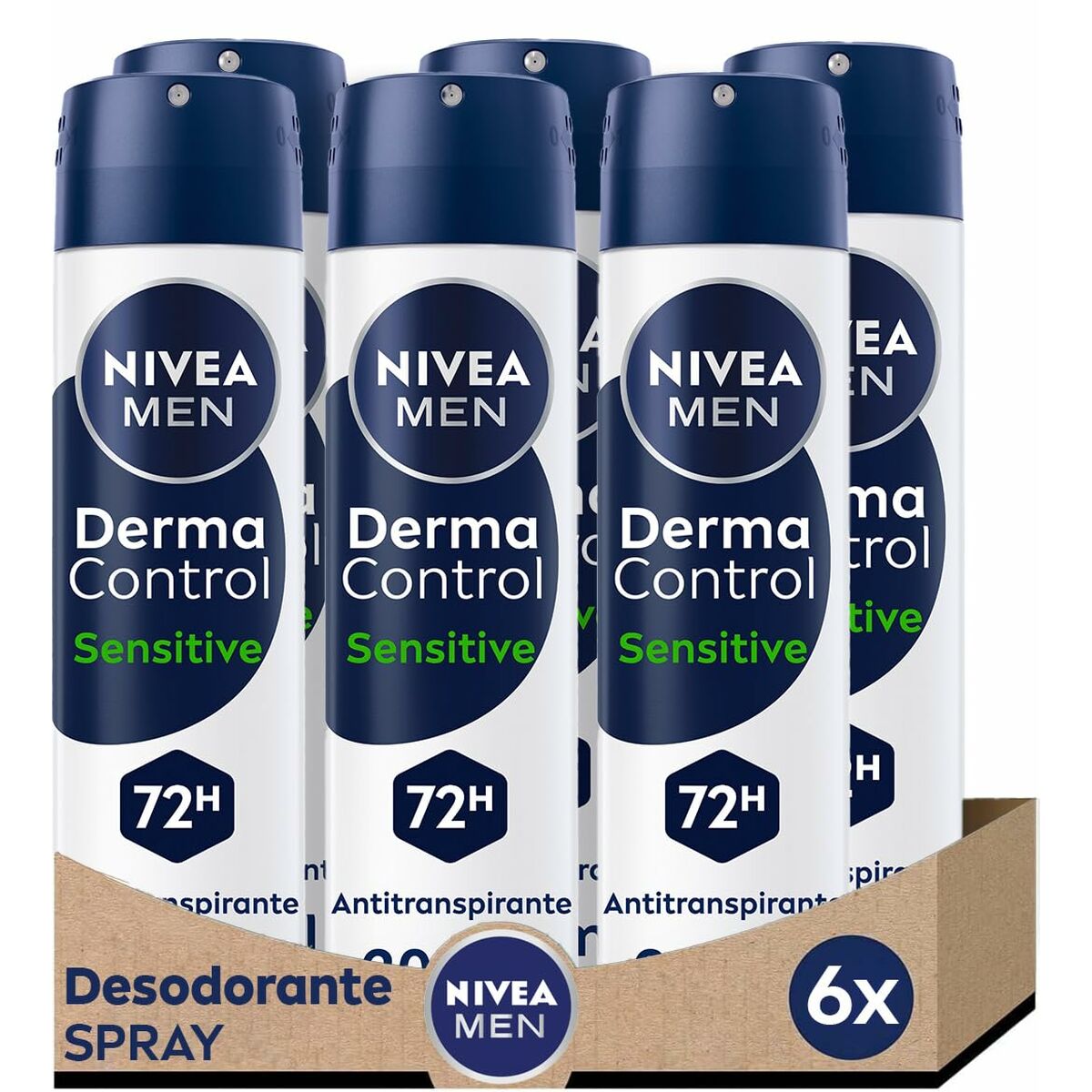 Spray Deodorant Nivea DERMA CONTROL SENSITIVE 200 ml for Men product packaging