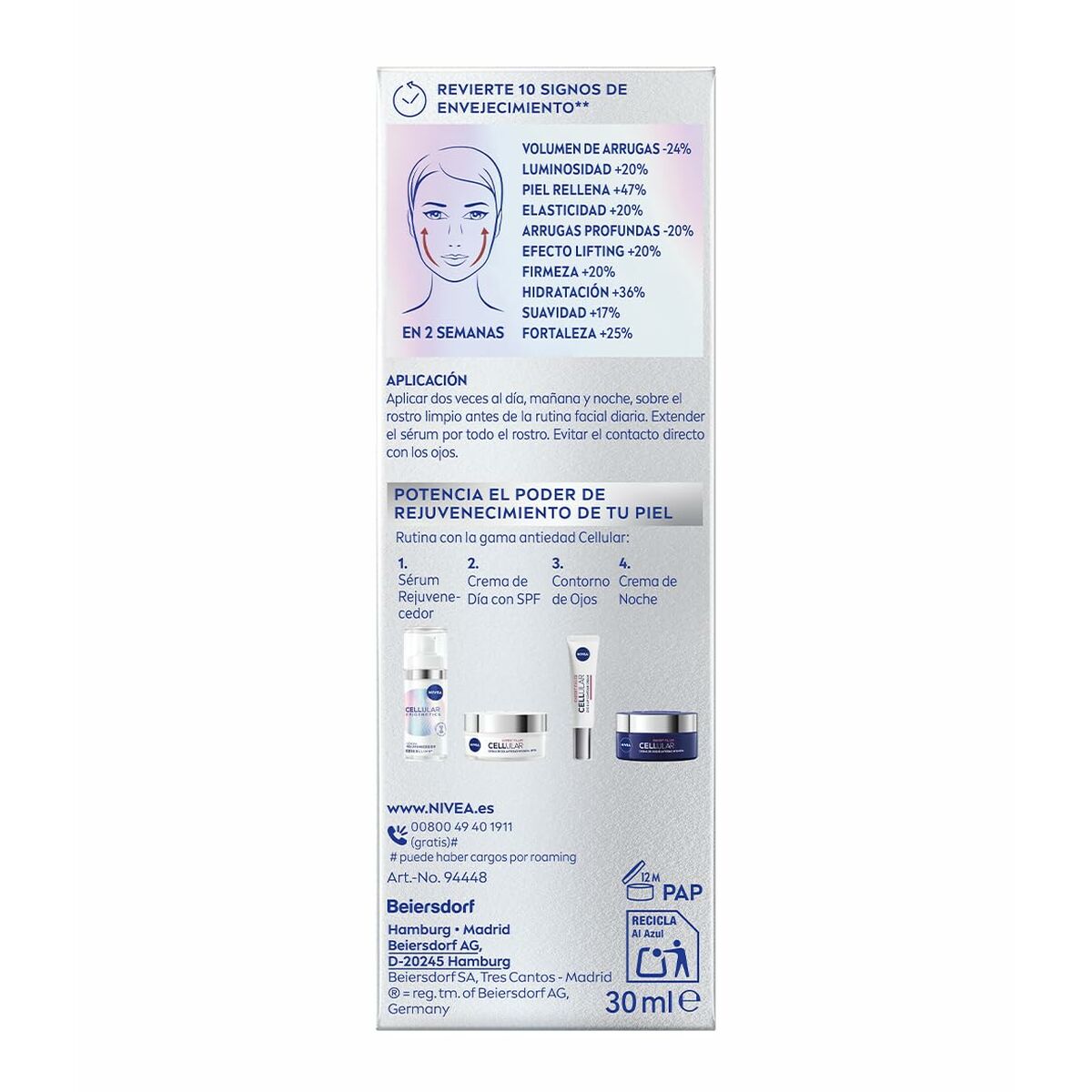 Facial Serum Nivea CELLULAR 30 ml serum bottle