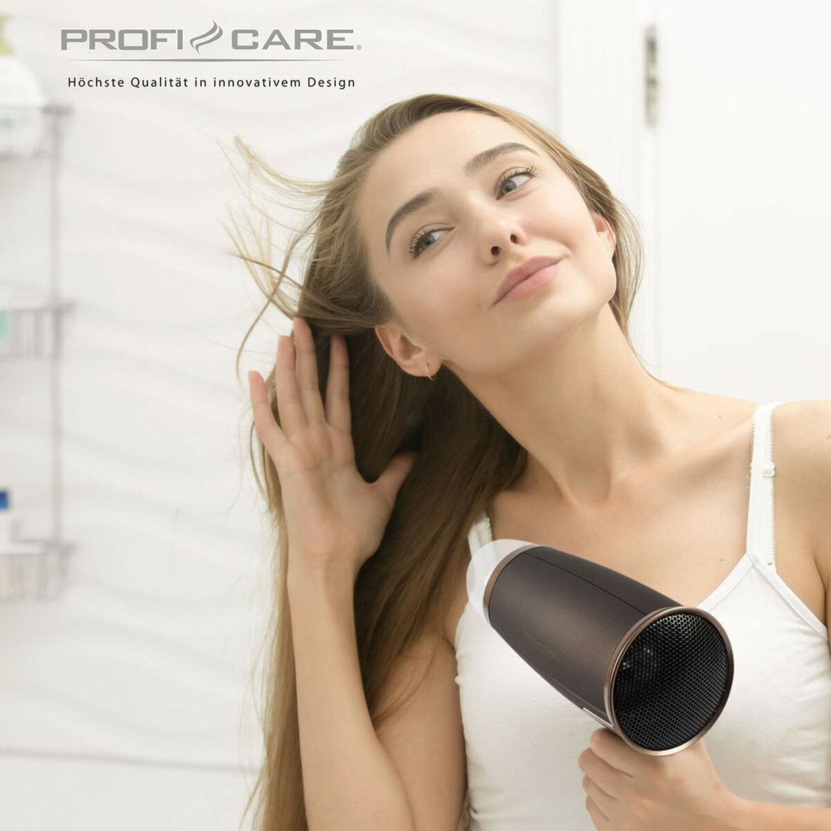 Hairdryer ProfiCare PC-HT 3009 Gold Bronze 1400 W product packaging