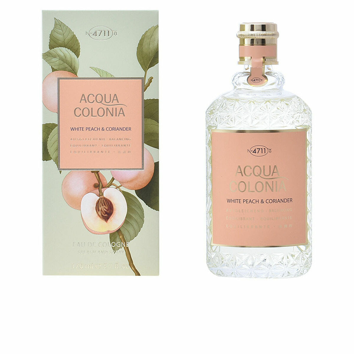 Unisex Perfume 4711 ACQUA COLONIA WHITE PEACH & CORIANDER EDC 170 ml product packaging