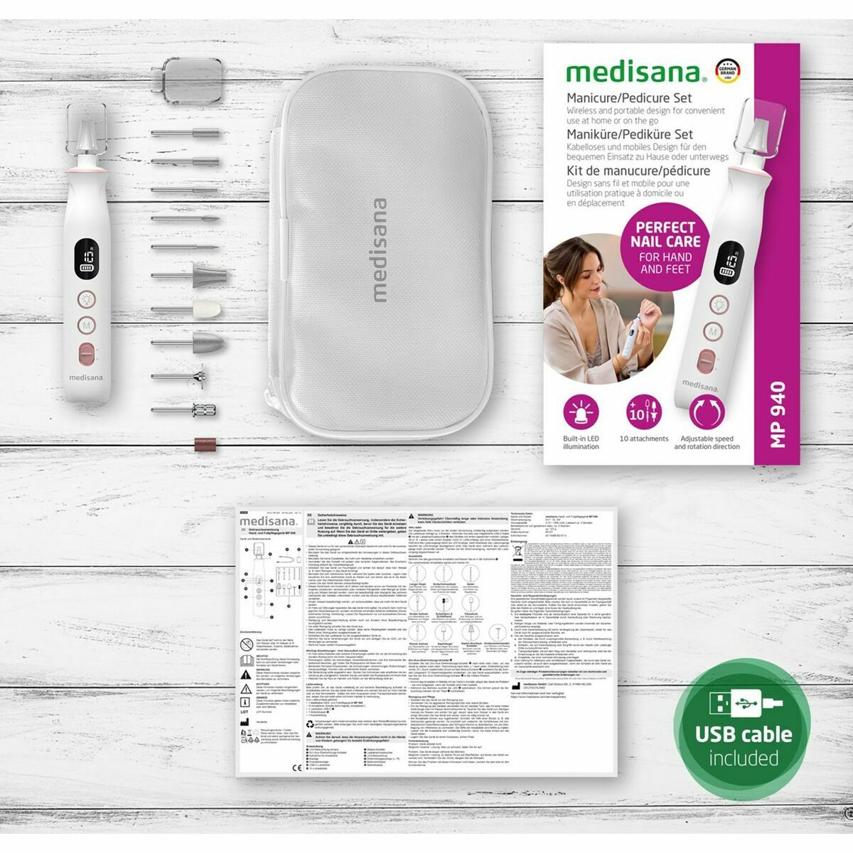 Manicure Set Medisana White product packaging