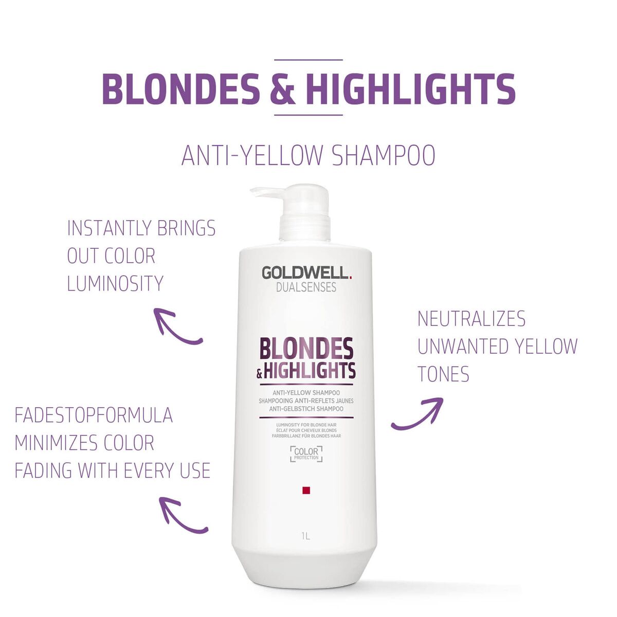 Shampoo Goldwell Blondes Highlights for Women shampoo bottle