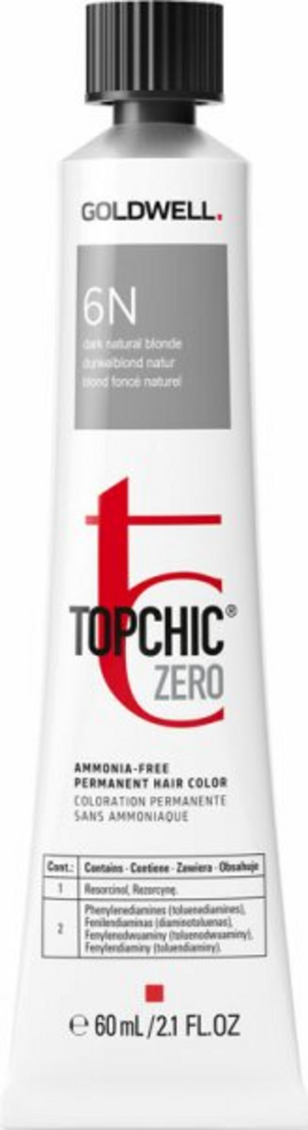 Goldwell, TopChic Zero, Permanent Hair Dye, 6N Dark Natural Blonde, 60 ml