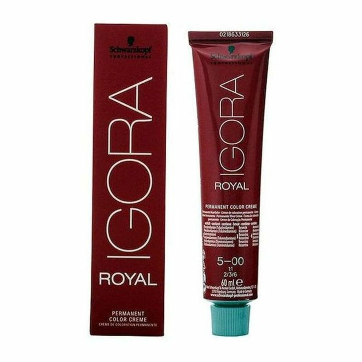 Permanent Dye Schwarzkopf Igora Royal Nº 5-00 60 ml for Women product packaging