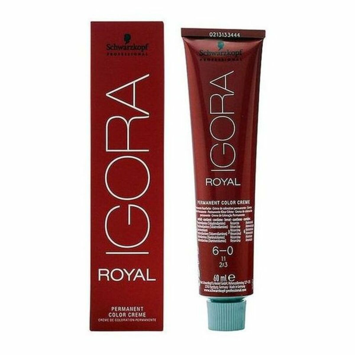 Permanent Dye Schwarzkopf Igora Royal Nº 6-0 ml 60 ml for Women product packaging