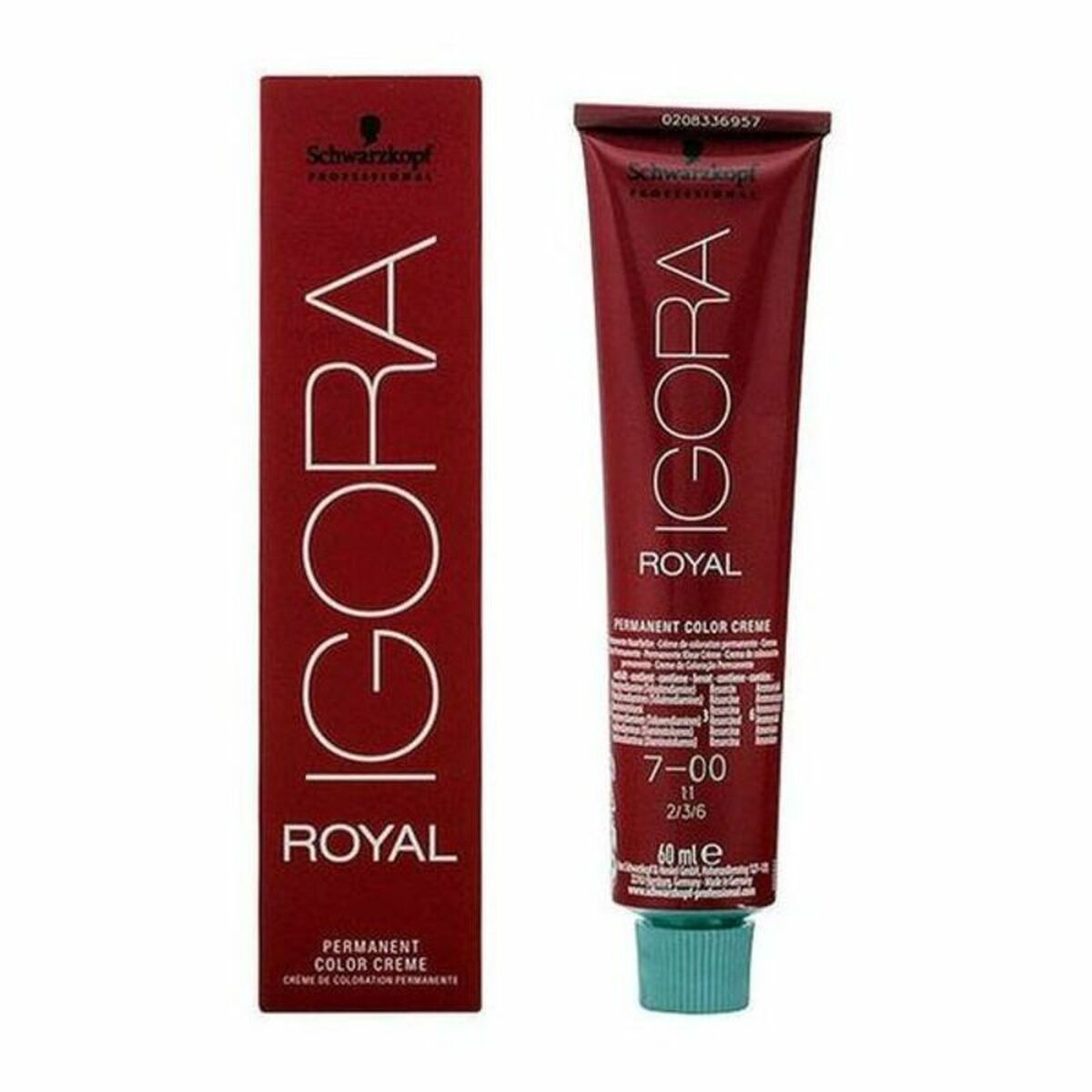 Permanent Dye Schwarzkopf Igora Royal Nº 7-00 60 ml for Women product packaging
