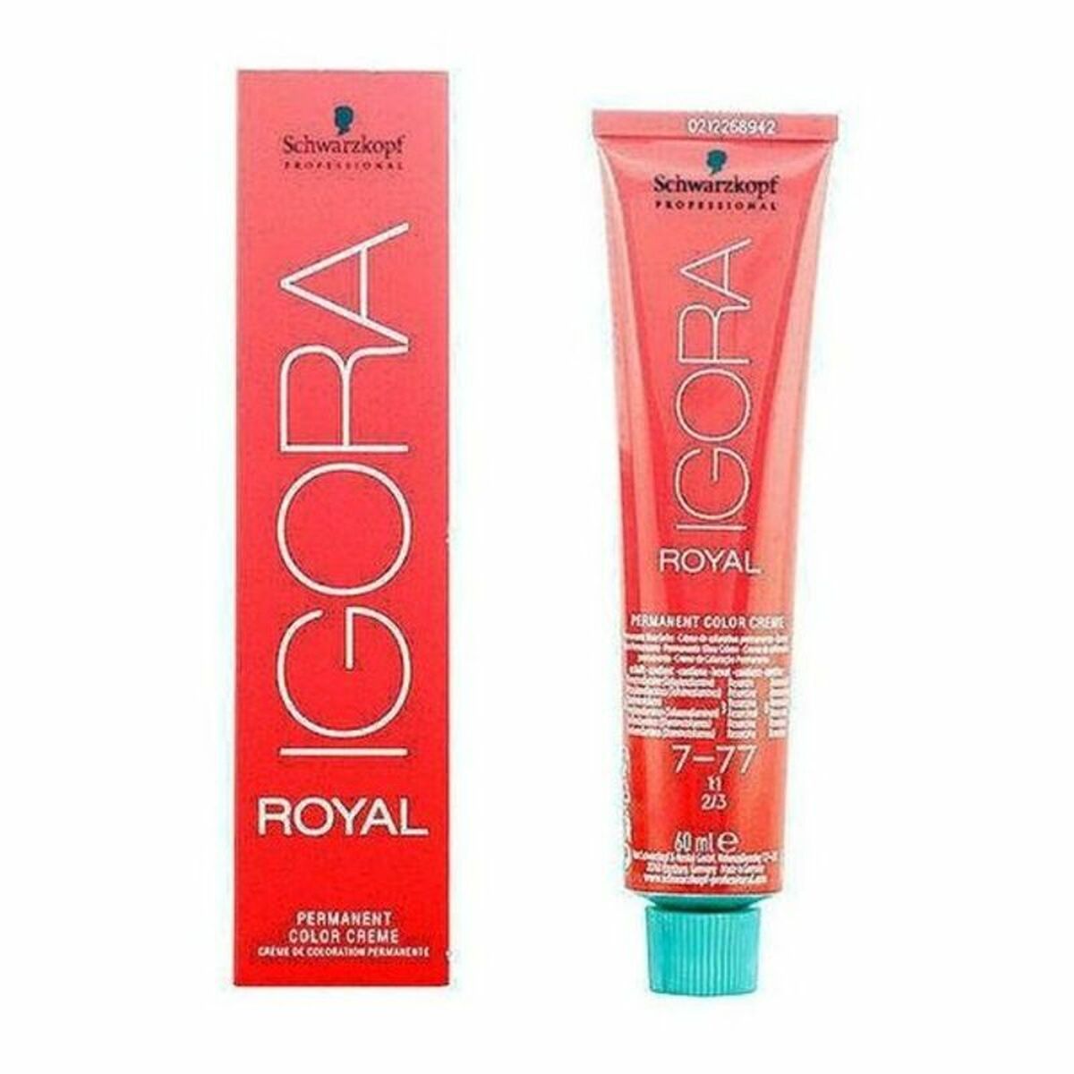 Permanent Dye Schwarzkopf Nº 7-77 60 ml for Women product packaging