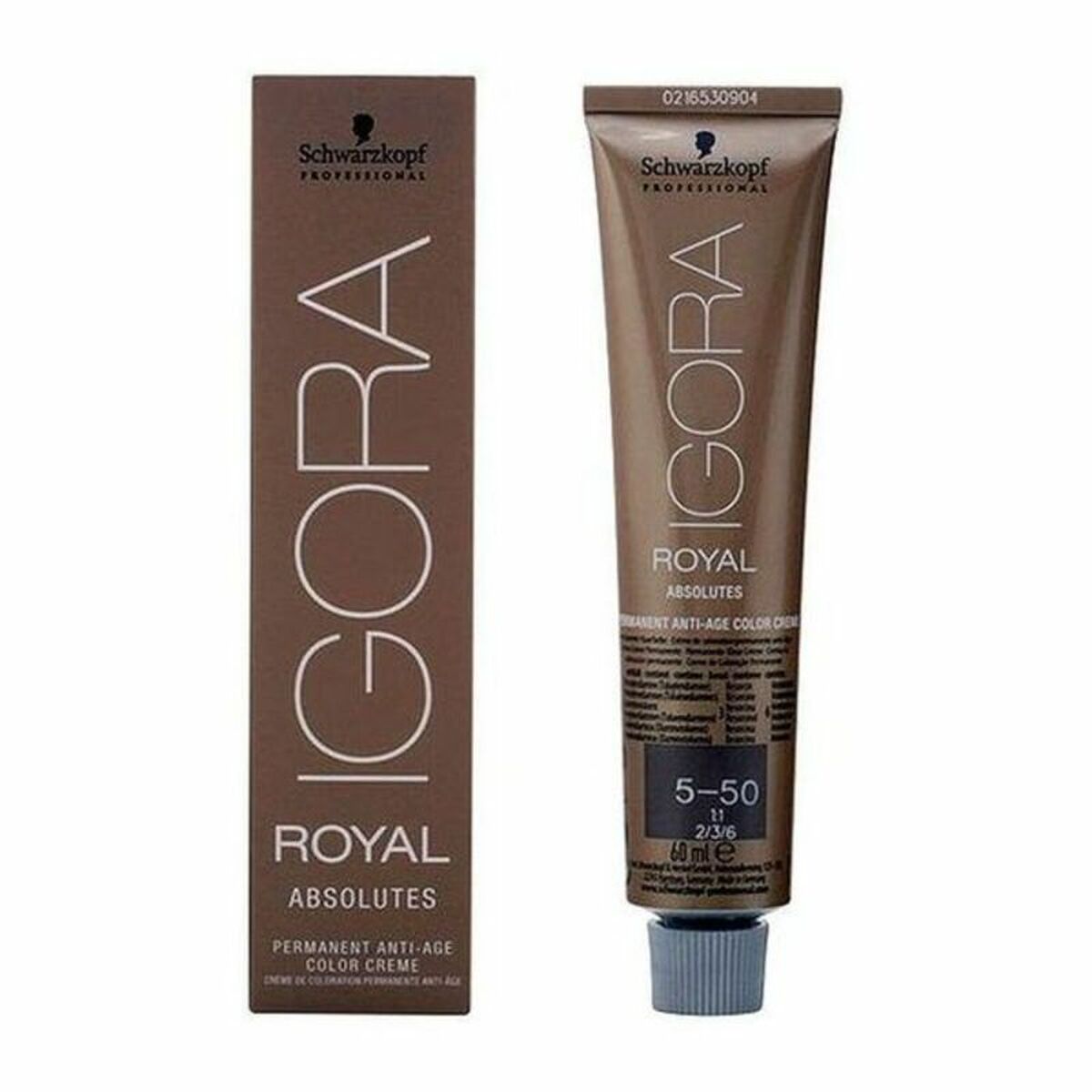 Permanent Anti-Ageing Dye Schwarzkopf Igora Royal Absolutes Nº 5-50 60 ml product packaging