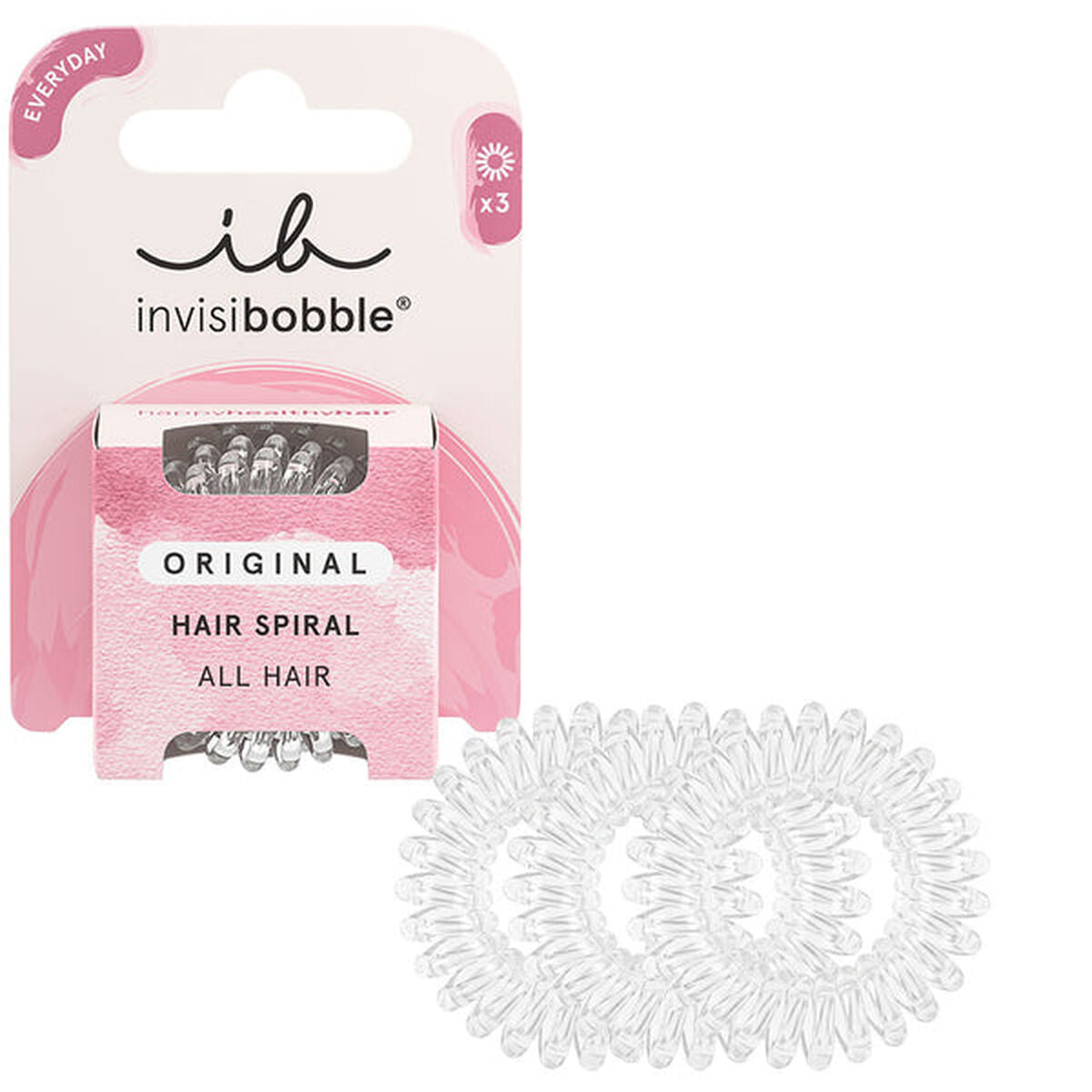 Hair ties Invisibobble Invisibobble Elastic Spiral Transparent 3 Units product packaging