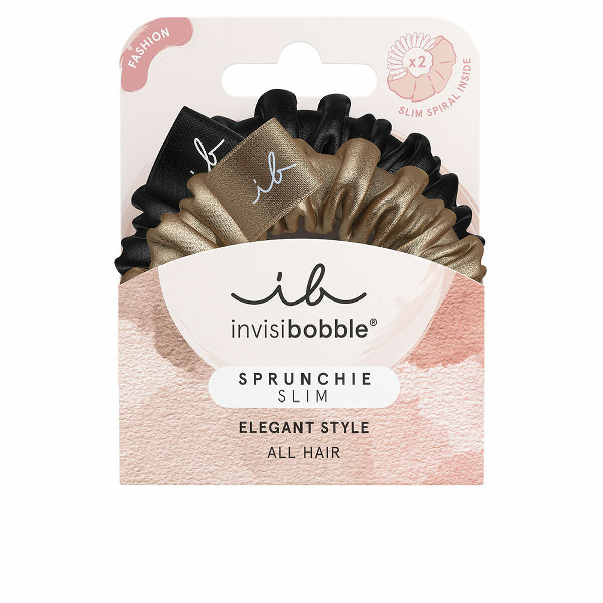 Hair ties Invisibobble Black Golden (2 Units) product packaging