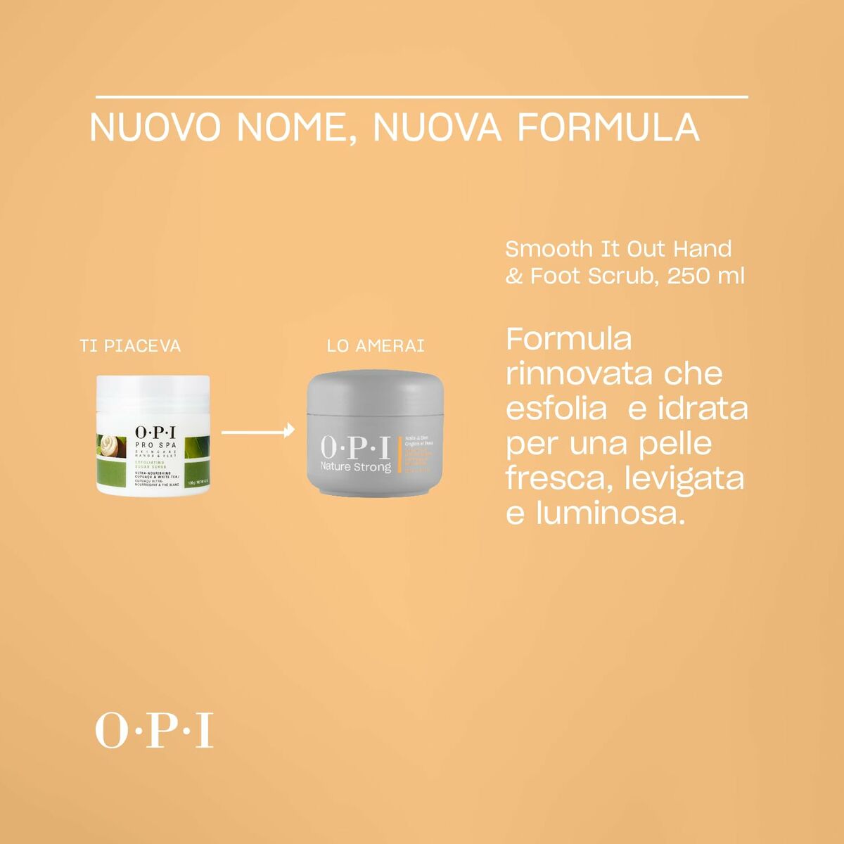 Exfoliating Hand Cream Opi NATURE STRONG 250 ml skincare packaging