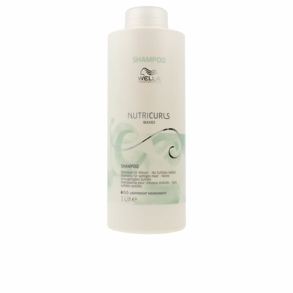 Shampoo for Curly Hair Wella Nutricurls 1 L Defines waves for Women shampoo bottle