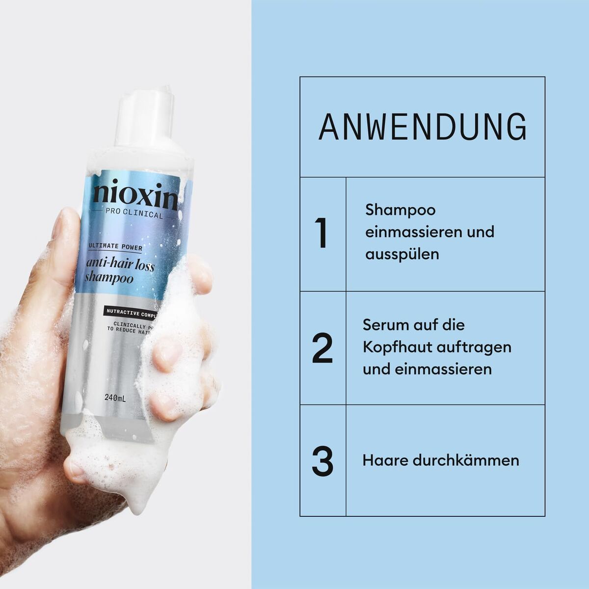 Anti-Hair Loss Shampoo Nioxin Anti-Hairloss 240 ml shampoo bottle