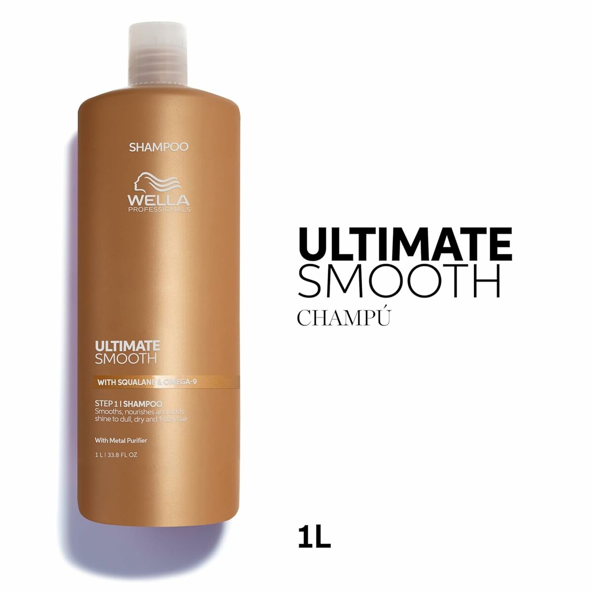 Shampoo Wella ULTIMATE SMOOTH 1 L for Women shampoo bottle