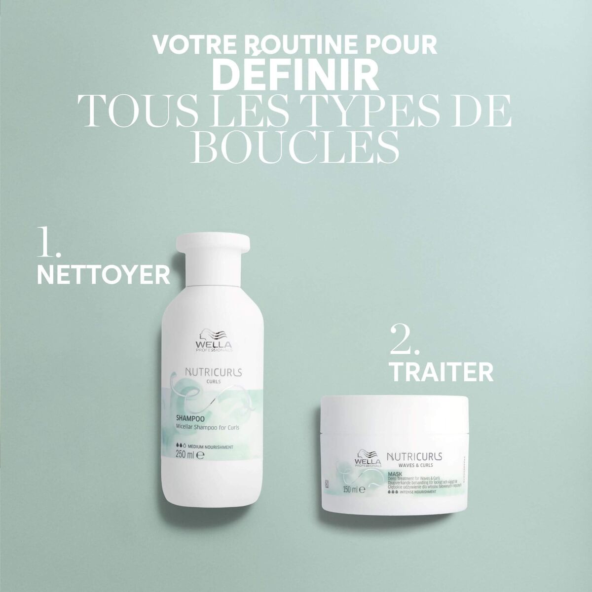 Shampoo Wella NUTRICURLS 1 L shampoo bottle