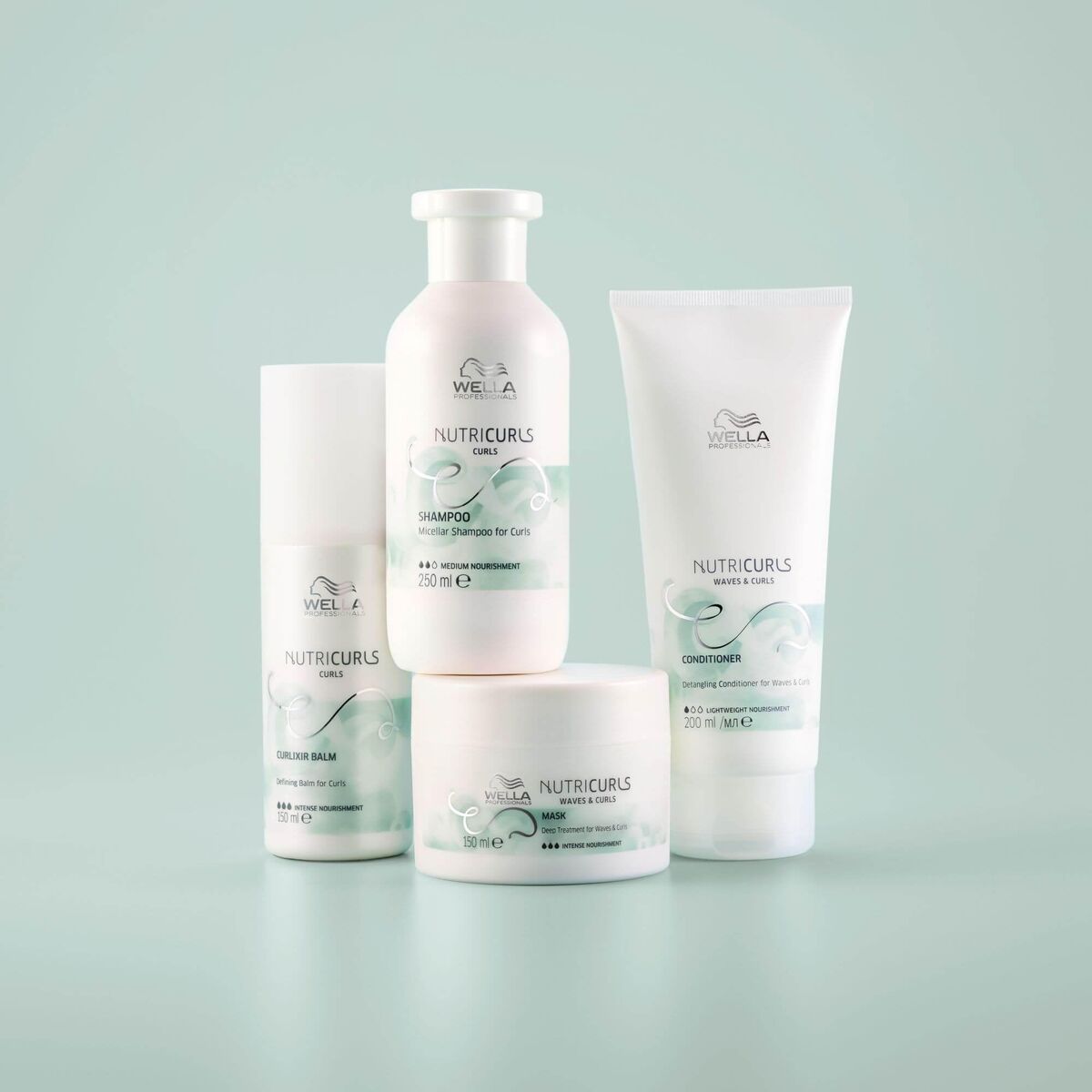 Shampoo Wella NUTRICURLS 1 L shampoo bottle
