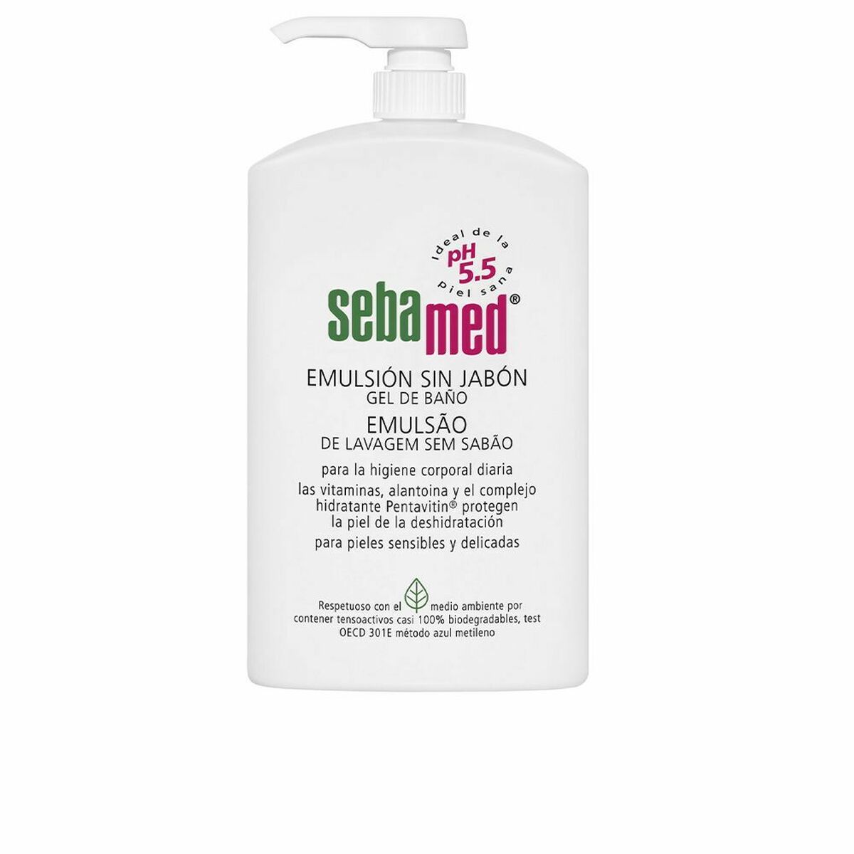 Shower Gel Sebamed Emulsión Sin Jabón 1 L skincare packaging