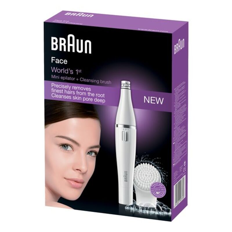 Electric Facial Cleanser/Hair Remover Braun Face 810 skincare packaging