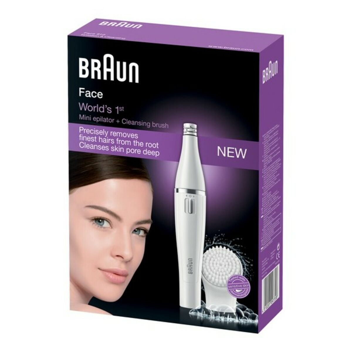 Electric Facial Cleanser/Hair Remover Braun 810 skincare packaging