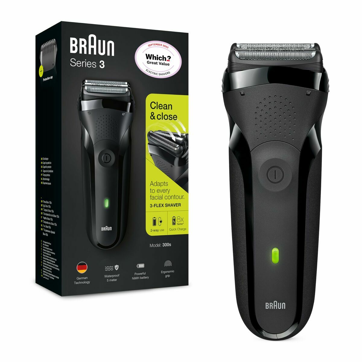 Rechargeable Electric Shaver Braun 3-300S/ZZ product packaging
