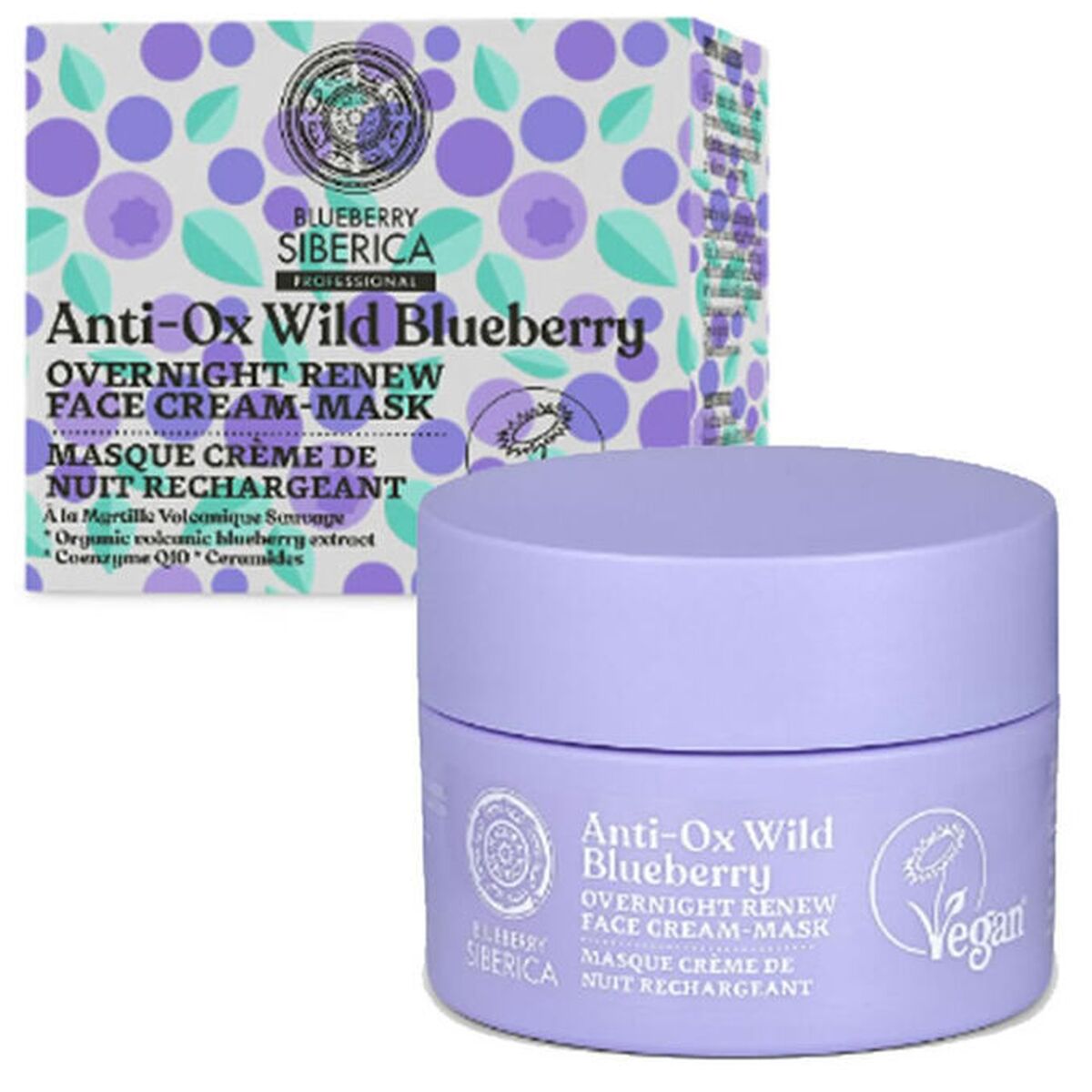 Hydrating Facial Cream Natura Siberica 50 ml Blueberries for Women skincare packaging