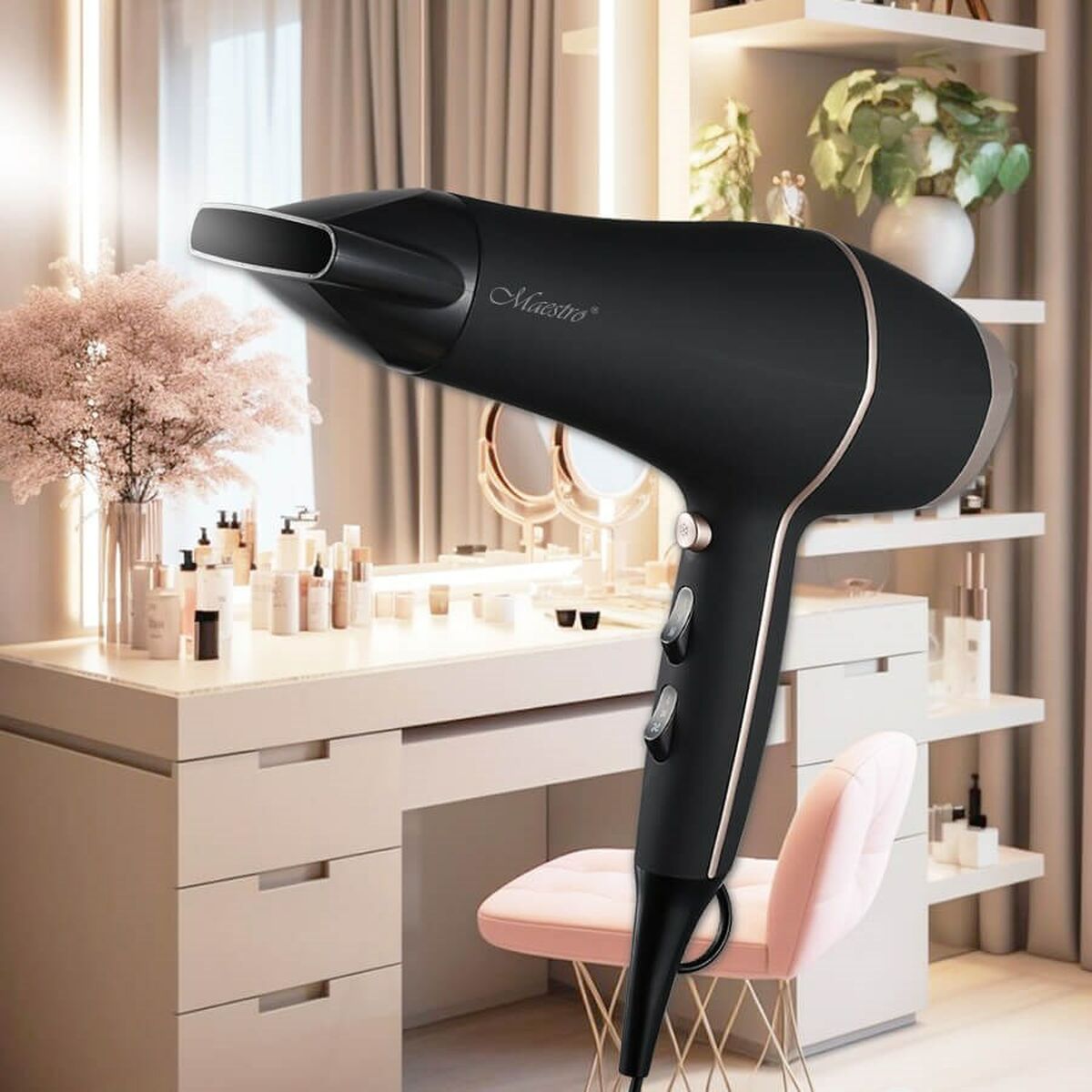 Hairdryer Feel Maestro MR-221 Black 2400 W product packaging