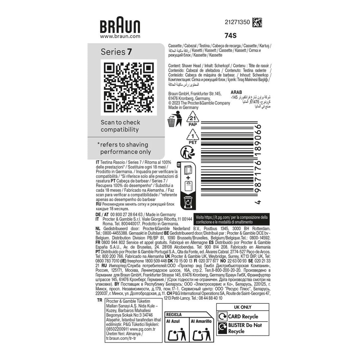 Replacement Head Braun product packaging