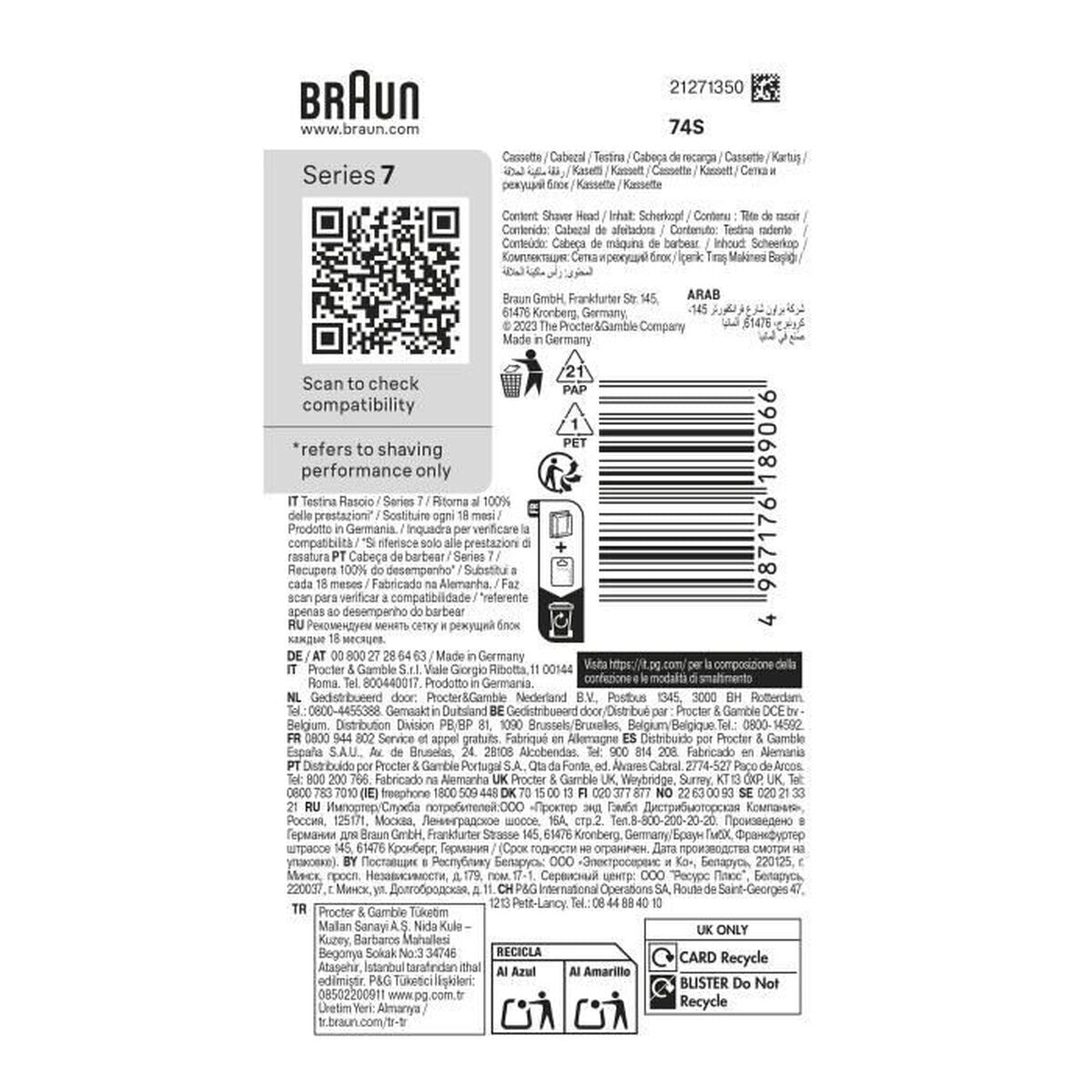 Replacement Head Braun product packaging