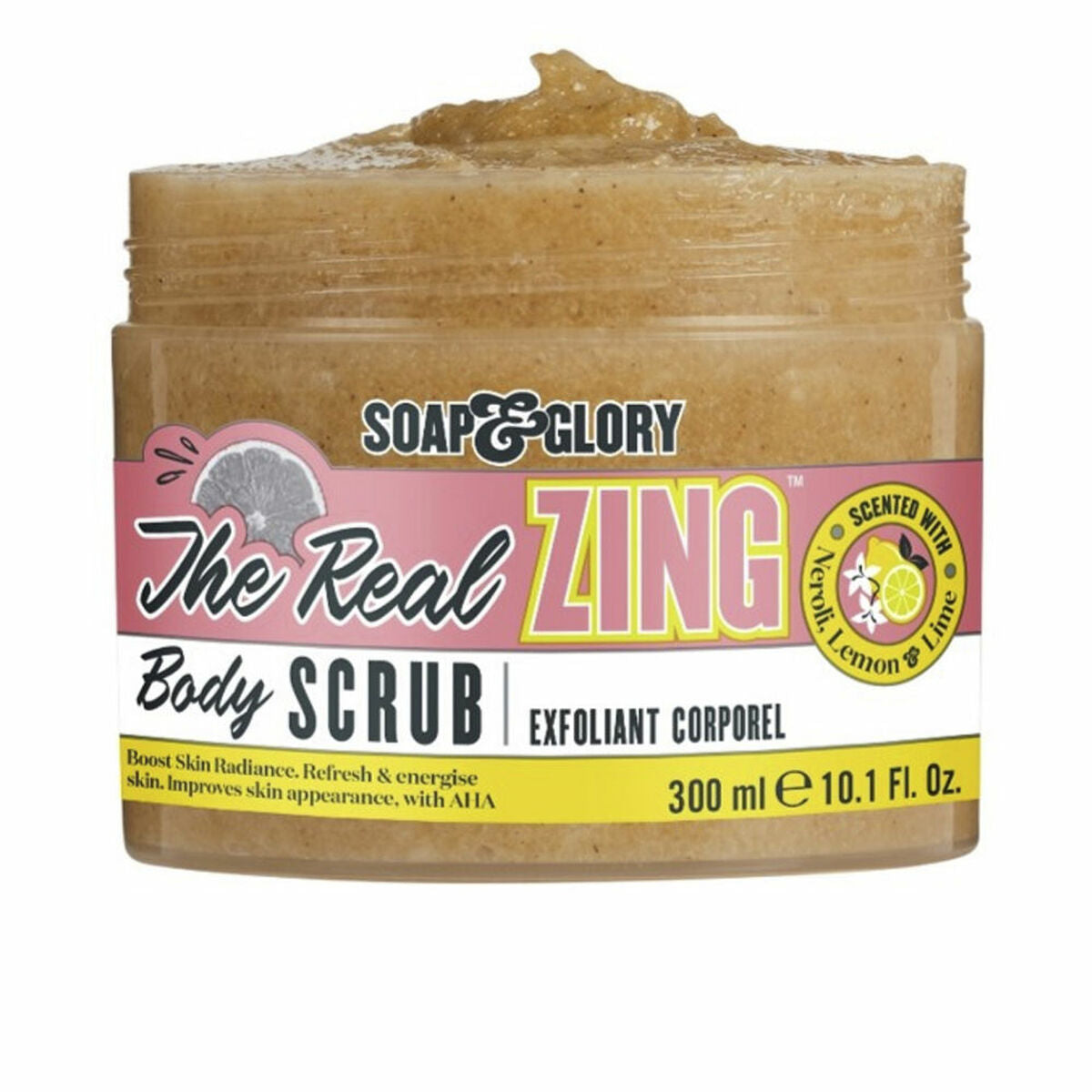 Body Exfoliator Soap & Glory The Real Zing 300 ml product packaging