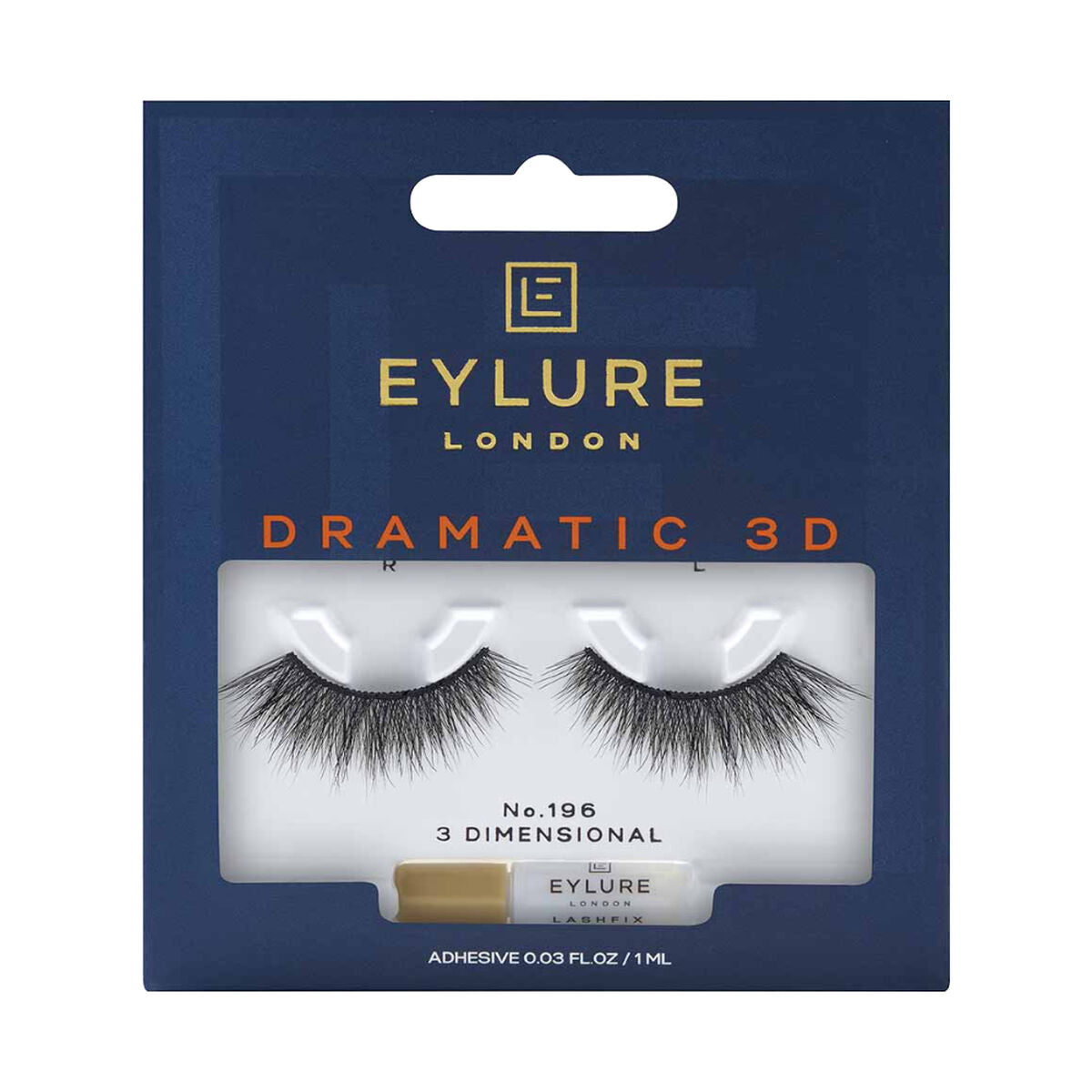Set of false eyelashes Eylure Dramatic 3D Nº 196 product packaging