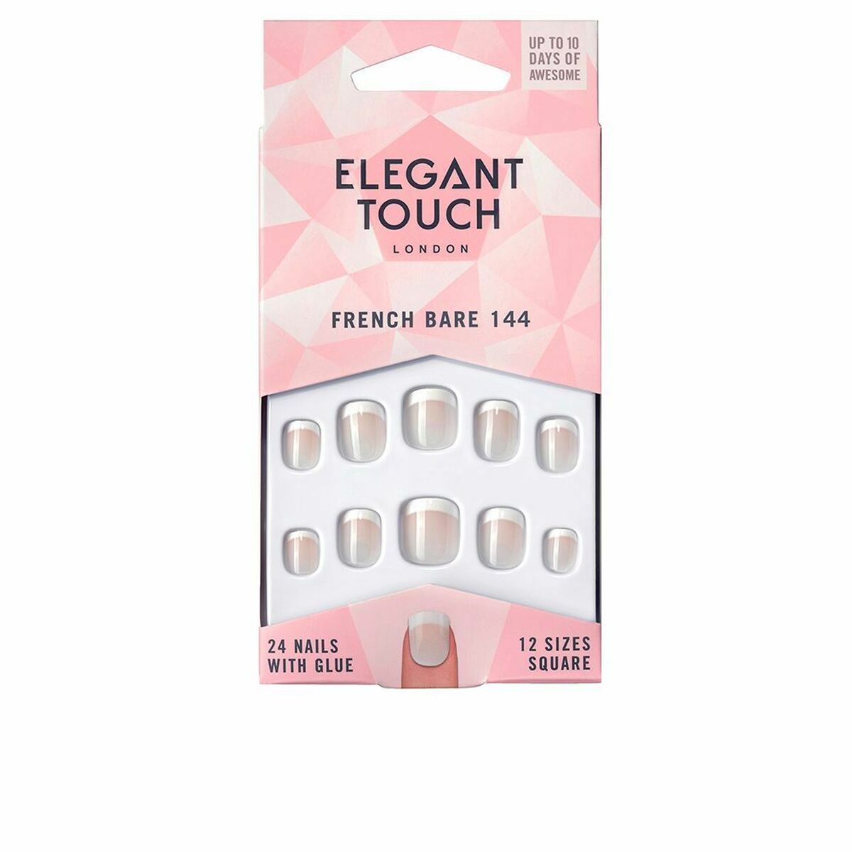 False nails Elegant Touch French Xs 24 Pieces (24 uds) product packaging