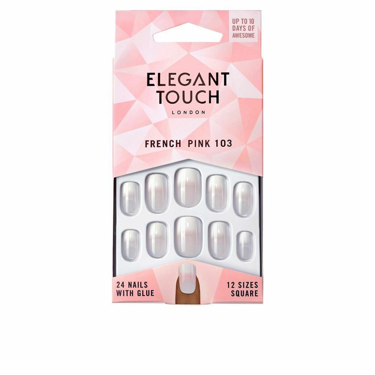 False nails Elegant Touch French M 24 Pieces (24 uds) product packaging