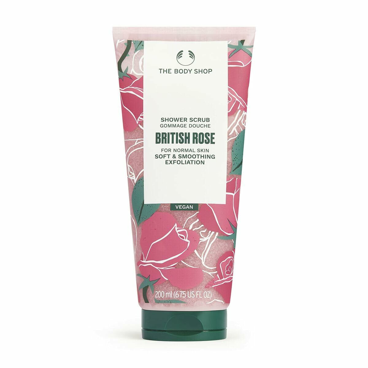 Body Exfoliator The Body Shop British Rose 200 ml for Women product packaging