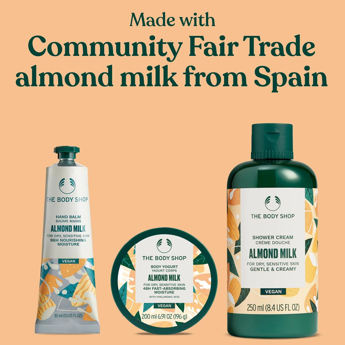 Women's Cosmetics Set The Body Shop ALMOND MILK product packaging