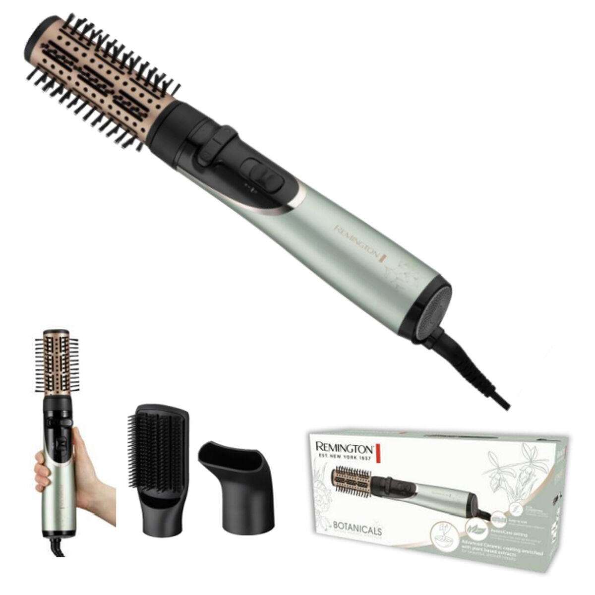 3-in-1 Drying, Styling and Curling Hairbrush Remington 800 W product packaging