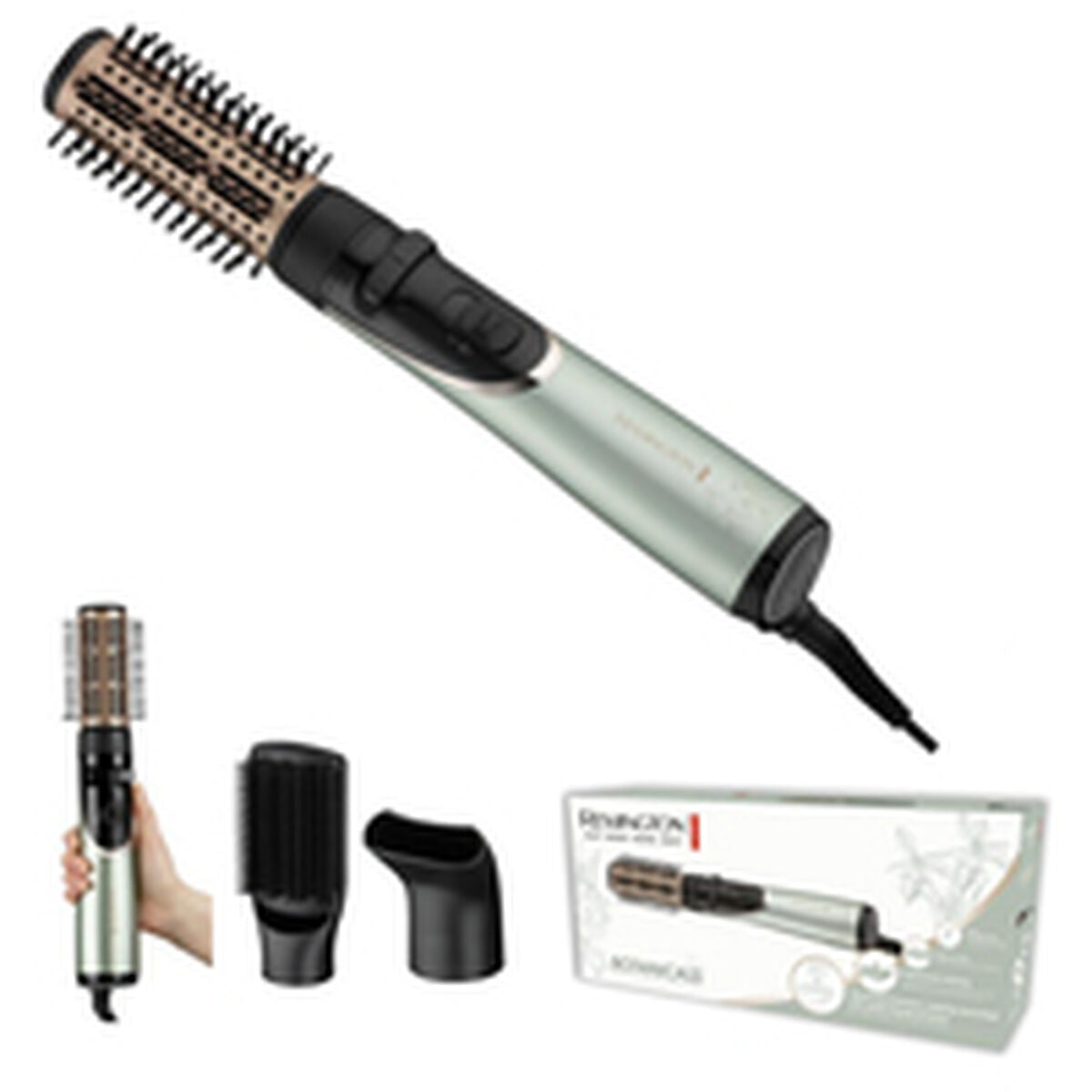 3-in-1 Drying, Styling and Curling Hairbrush Remington 800 W product packaging
